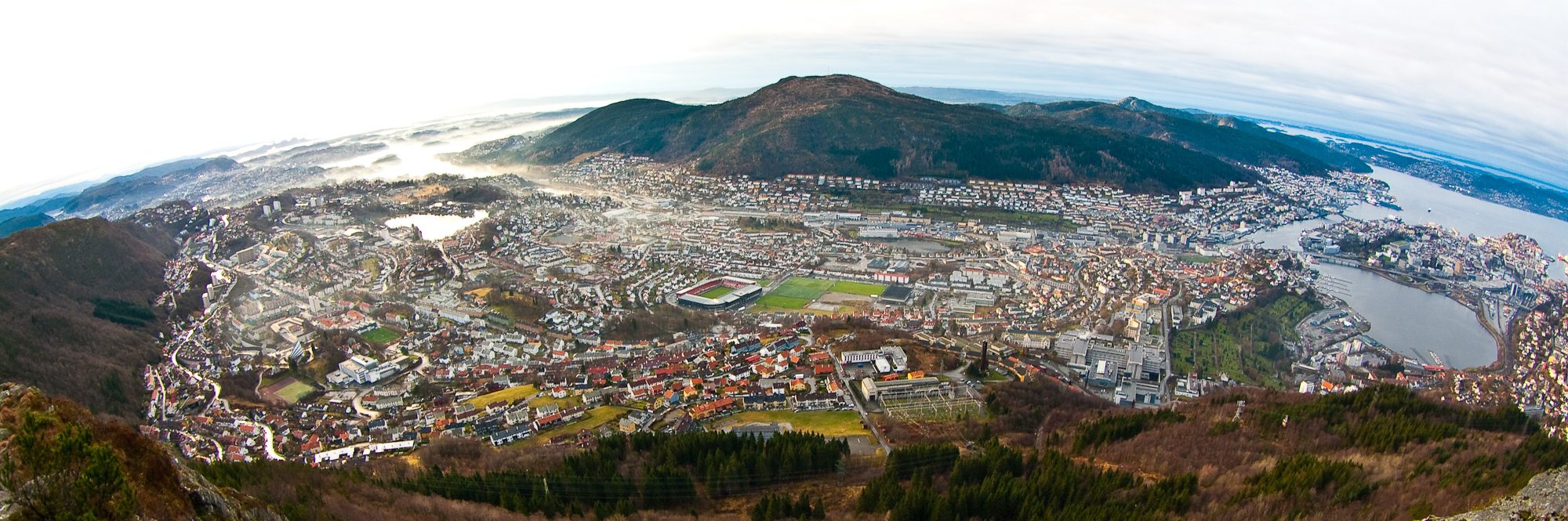 Bergen fisheye from Ulriken